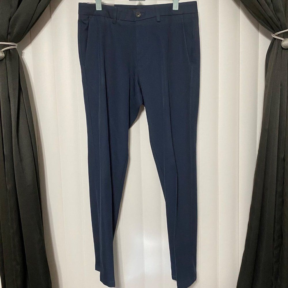 Hager H26 navy blue straight fit dress pants